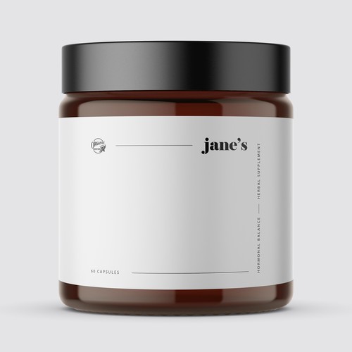 Minimal supplement label design Design by Lady Goga