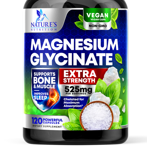 Natural Magnesium Glycinate Design needed for Nature's Nutrition Design by rembrandtjurin