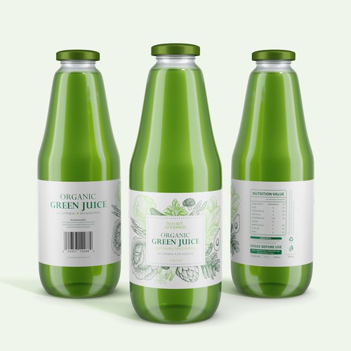 Organic Green Juice Design Design by CUPEDIUM