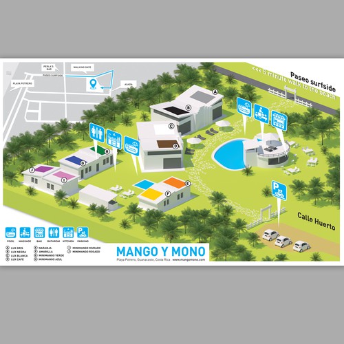 Info map for boutique hotel Design by Bumbasor