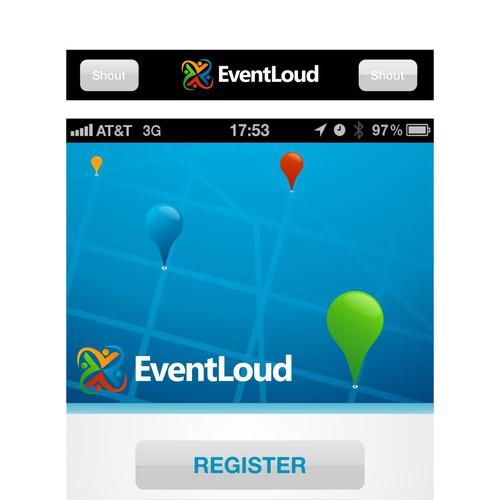 EventLoud iPhone App Logo+Splash Screen Design Design por KNRGN