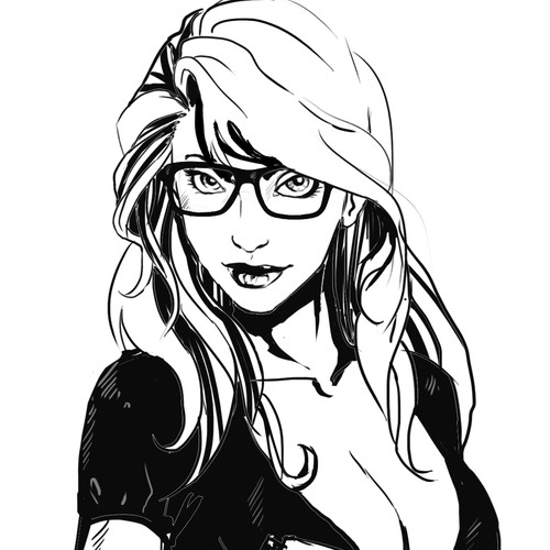 Create An Amazing Illustration Of A Sexy Girl Nerd Tattoo