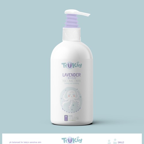 Design a simple, modern, soothing product label for a kids skincare product! Design by Totoya