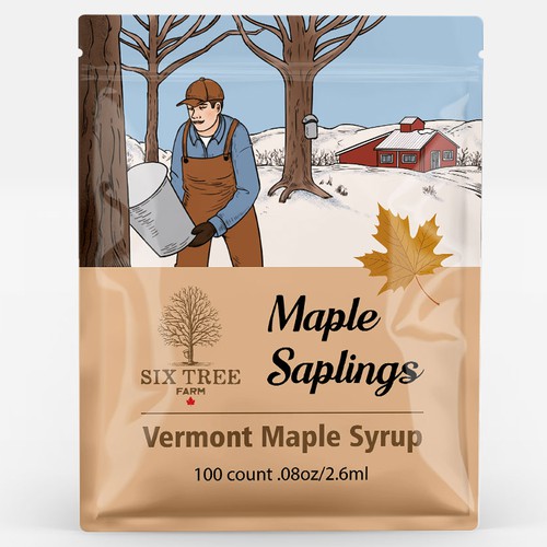 First ever production Maple Syrup Stick label Design by PKGArtisan