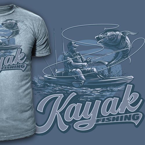 Kayak fishing long sleeve shirt design needed, T-shirt contest