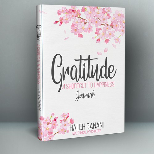 A Gratitude journal cover: Gratitude - A shortcut to happiness Design by aikaterini