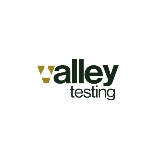 Lab testing logo with the title 'Valley Testing Logo'