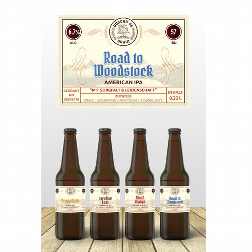 Label for handcrafted Beers Diseño de Alex Curiel