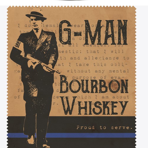 G-Man Whiskey Is seeking a distinctive design for our new brand. Design by Windmill Designer™