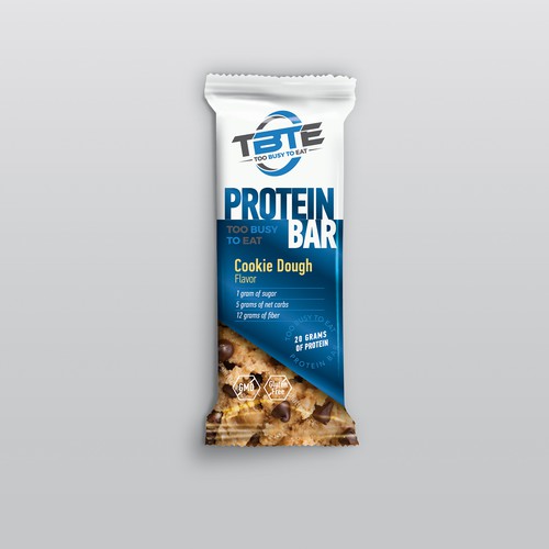 Design a unique protein bar wrapper for Too Busy To Eat Design von onkuliits