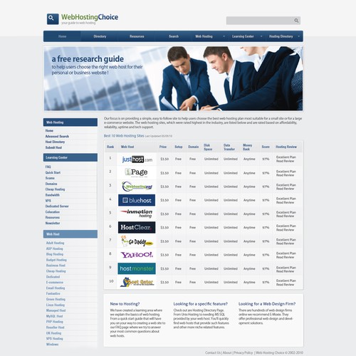 Redesign WebHostingChoice.com Design by blugraphic