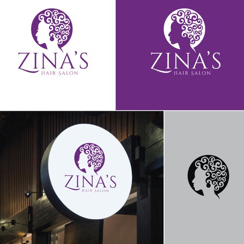 Showcase African Heritage and Glamour for Zina's Hair Salon Logo Diseño de fourtunedesign