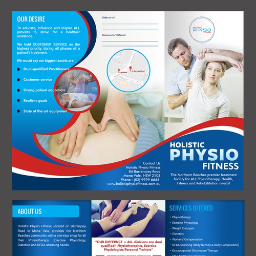 Physiotherapy clinic needs professional pamphlet Diseño de Soma123