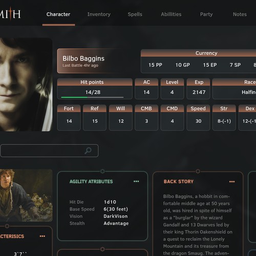 RPG Smith Application Theme Design Design by Dennis On.Off