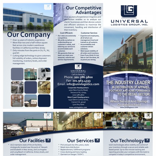 Create the next single-page advertising brochure for Universal Logistics Group Design von degowang