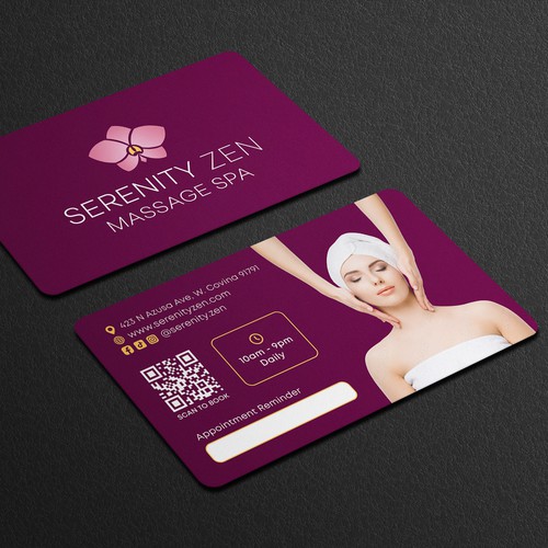Elevating an Upscale Massage Spa’s Image with a Business Card Design by Galaxiya
