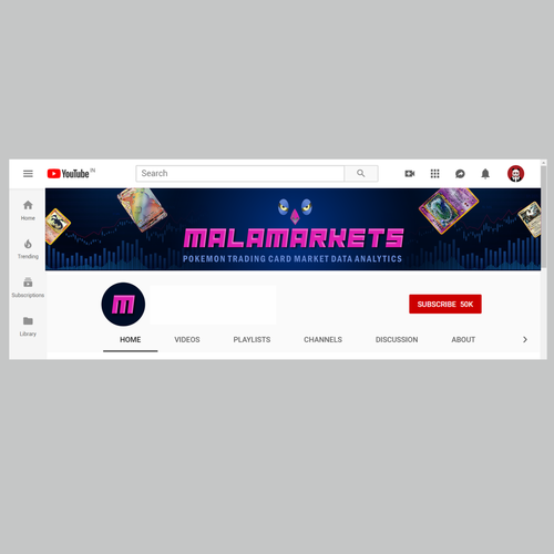 Design a Youtube banner for a channel that focuses on Pokemon trading card market analytics!! Design by CREATIVE NINJA ✅