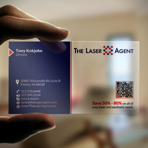 Create a modern, memorable business card for The Laser Agent! Design by ™SF_Design™