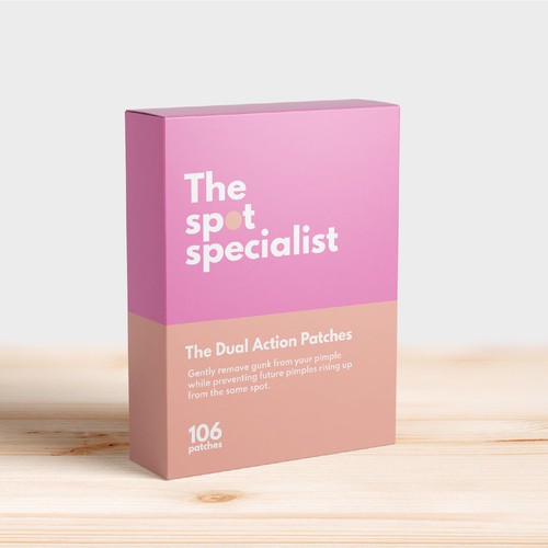 Pimple Patch PACKAGING to appeal to FEMALE BEAUTY user Design by BarbaraKu