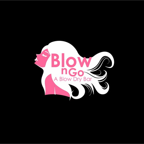 Logo/Signage design for Blow N Go Dry Bar Logo design contest