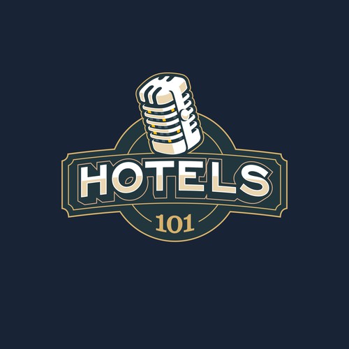 Create a logo for a podcast called - Hotels 101 - incorporate a hotel in the logo Design by Mori Summer