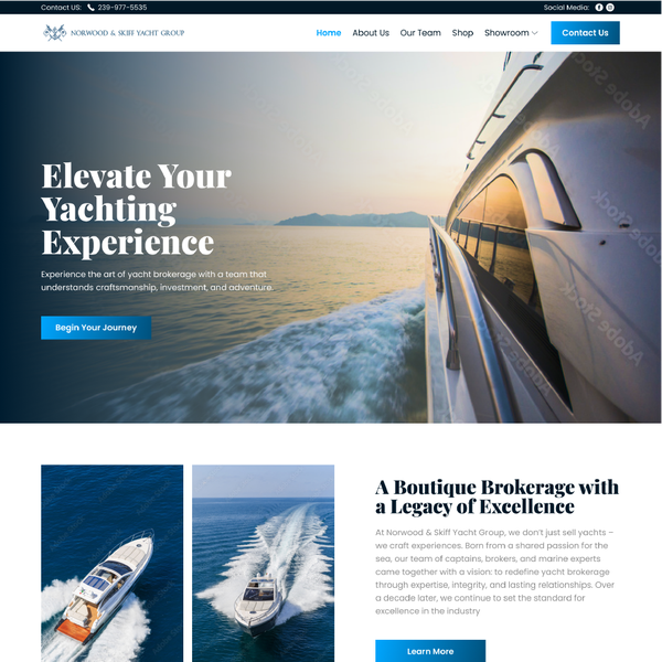 Design by Herbarata Yuda titled "Yacht Broker Landing Page"