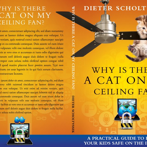 Book Cover for "Why is there a Cat on my Ceiling Fan?" Design by line14