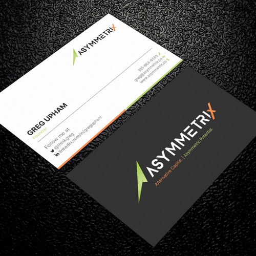 Design a cool, edgey but sophisticated business card for an alternative investment firm. Design von ™SF_Design™