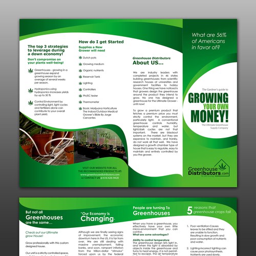 brochure design for Greenhouse Distributors.com Réalisé par SHY_GUY