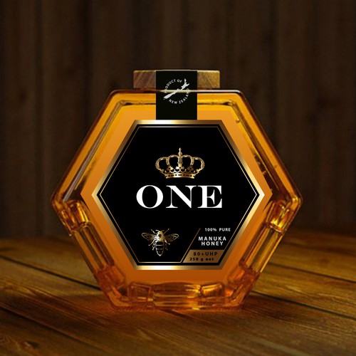 Design a minimalist upmarket Honey Jar Label for this Glass bottle Design by Dragan Jovic