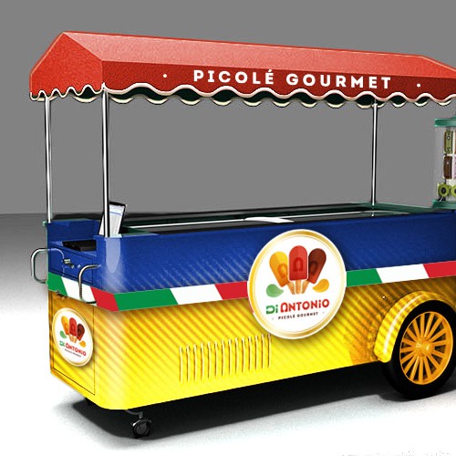 I need a design to customize ice cream cars with logo Di Antonio Gourmet Design by D'Maria