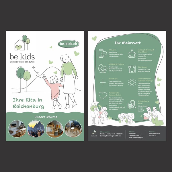 Flyer for a daycare in Switzerland