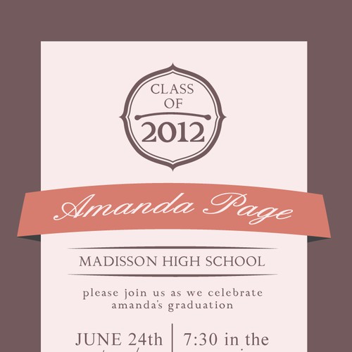 Picaboo 5" x 7" Flat Graduation Party Invitations (will award up to 15 designs!) デザイン by simeonmarco