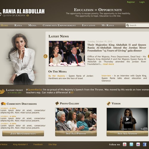 Queen Rania's official website – Queen of Jordan Design por kamelasmar