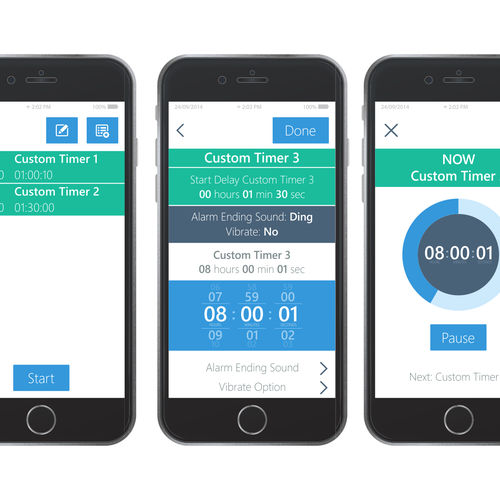 Create modern, flat UI design for timer app | App design contest