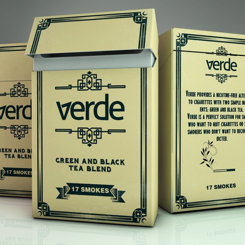 Verde Green Tea Cigarette Box Design Design by AleDL