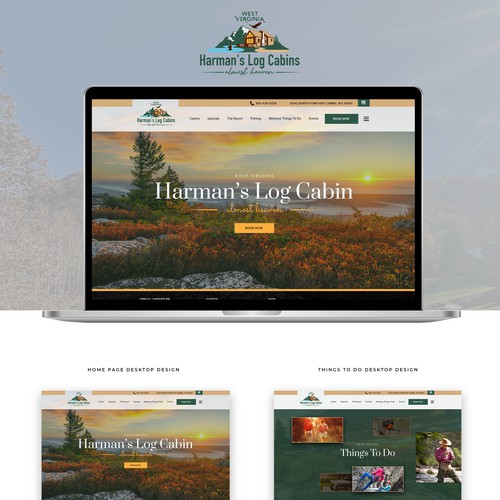 Design a website for luxury log cabin vacation rentals in the mountains Design by monodeepsamanta