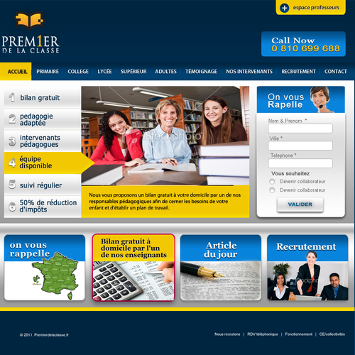 Premier de la classe needs a new website design Réalisé par MirokuDesigns99