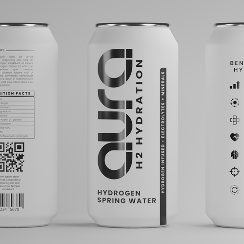 "AURA Hydration Can Design" winning Product packaging