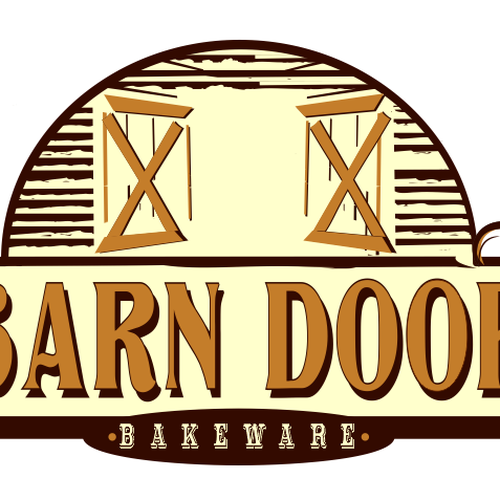 Create a "cool rustic" styled logo of a Barn Door for Barn Door Bakeware Logo Design by reastate