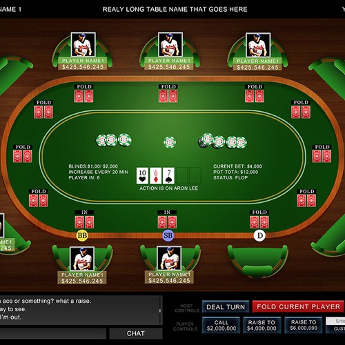 Texas Hold'em Online Poker Game Table Design App design contest