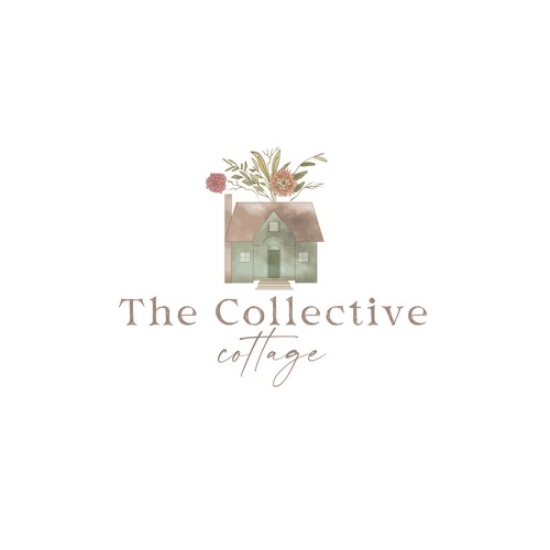 Cozy cottage and flower boutique design logo for my stationary and social media. Design by designdazzle