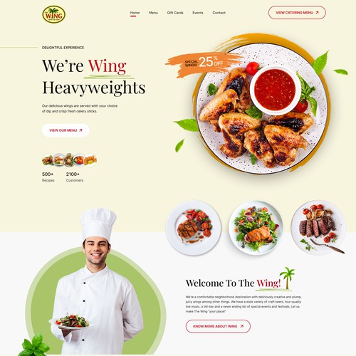 Design A Fresh New Website for The Wing Cafe & Tap House! Design by Anant Gupta