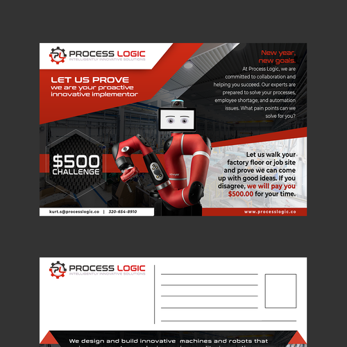 Robotics and automation post card Design by dJugnz