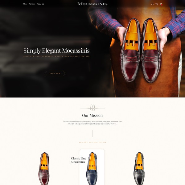 eCommerce website for custom shoe-maker