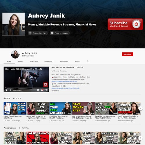 Banner Image for a Personal Finance/Business YouTube Channel Réalisé par Smarter Designer