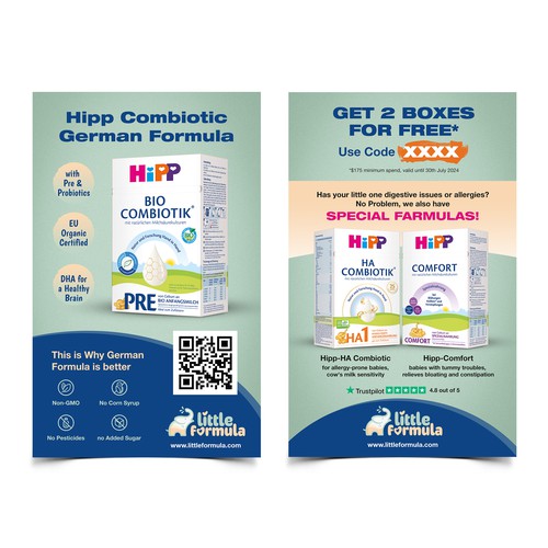 Baby Formula Flyer for a package insert campaign in the USA Design by laxman2creative