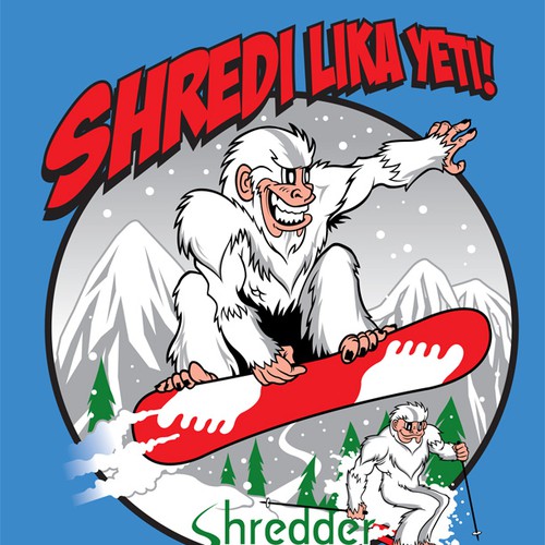 Create a quirky, artistic yeti shredding up the slopes Design by AGONY ANN