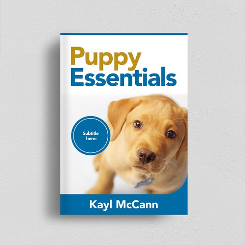Cute puppy behaving badly for book cover Design by Yna