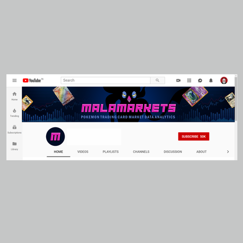 Design a Youtube banner for a channel that focuses on Pokemon trading card market analytics!! Design by CREATIVE NINJA ✅